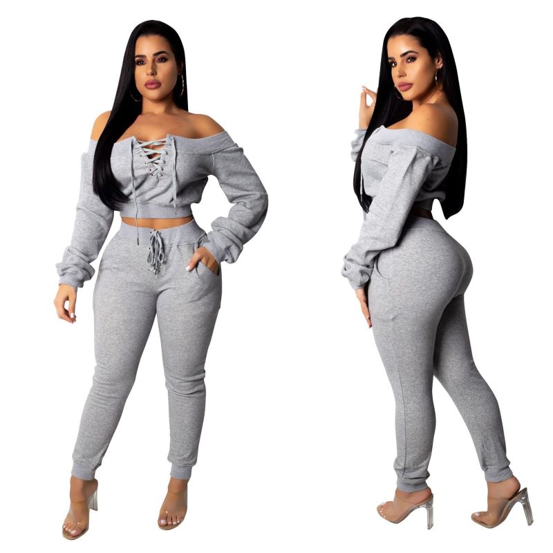 Off Shoulder Warm Fashion Women Two Pieces Outfit