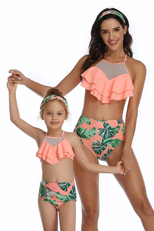 New Arriving Beauty Floral Print Sexy Parent&Child Swimsuit S-XL