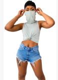 Sleeveless Women Summer Top With Mask