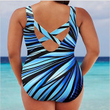 Plus Size Stripe Swimwear