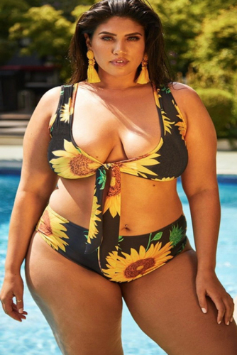 Plus Size Sunflower Swimwear