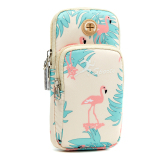 Outdoor Sports Waterproof Running Phone Arm Bag Key Holder With Flamingo Pattern