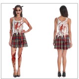 Halloween Night Dress With Blood-Slimmed Waistcoat Costume