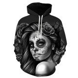 Hallowen 3D Scary Ghost Baby Men's Hooded Sweater Couple All-match Tops Pullover