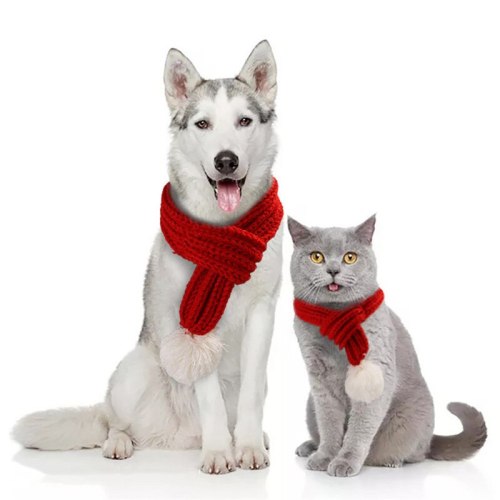 Pet Cat Dog Christmas Scarf Holiday Decoration Cat Scarf Dog Small Animal Scarf Merry Christmas Natal New Year Decorations @D