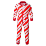 Christmas Men's One Piece Suit Pattern Zipper Long Sleeves Hoodie Jumpsuit With Pocket Christmas Role Play Pajamas