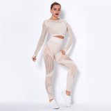 Hollow Out Seamless Yoga Set Sport Outfits Women Black Two 2 Piece Crop Top Bra Leggings Workout Gym suit Fitness Sport Sets