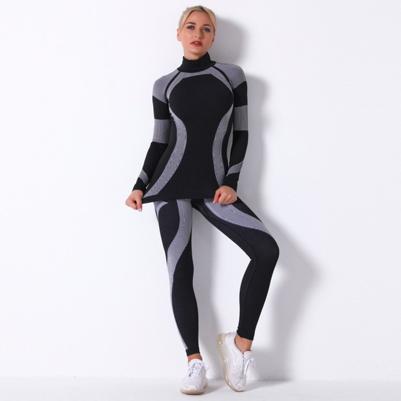 Winter Yoga Suit for Fitness Dry Fit Sportswear Woman Gym Set Women Long Sleeve T-shirt Leggings Sport Kit Unique