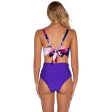 Bikini Set Women Floral Tie Dye Bandhnu Swimsuit Maillot V-Neck High-Waist Beachwear Bathing Suit Strap Triangle Swimwear Bather