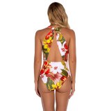New Women Sexy Beach Womens Swimming Costume Padded Swimsuit Printed Swimwear Push Up Padded Bra Bikini One Piece Bathing