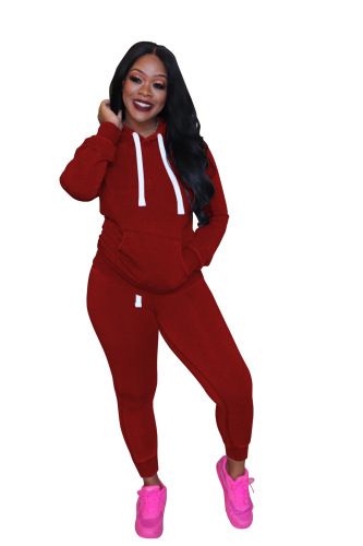 Hot Sale Solid Color Hoodies Two pieces Outfit