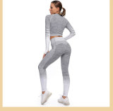 Women's Yoga Clothing Suits Sports Seamless Set for Lady Oversized Stretch High Elasticity Waist Long Sleeve Tops+leggings 2pcs