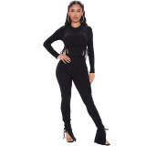 Long Sleeve Drawstring Slim Two pieces Outfit