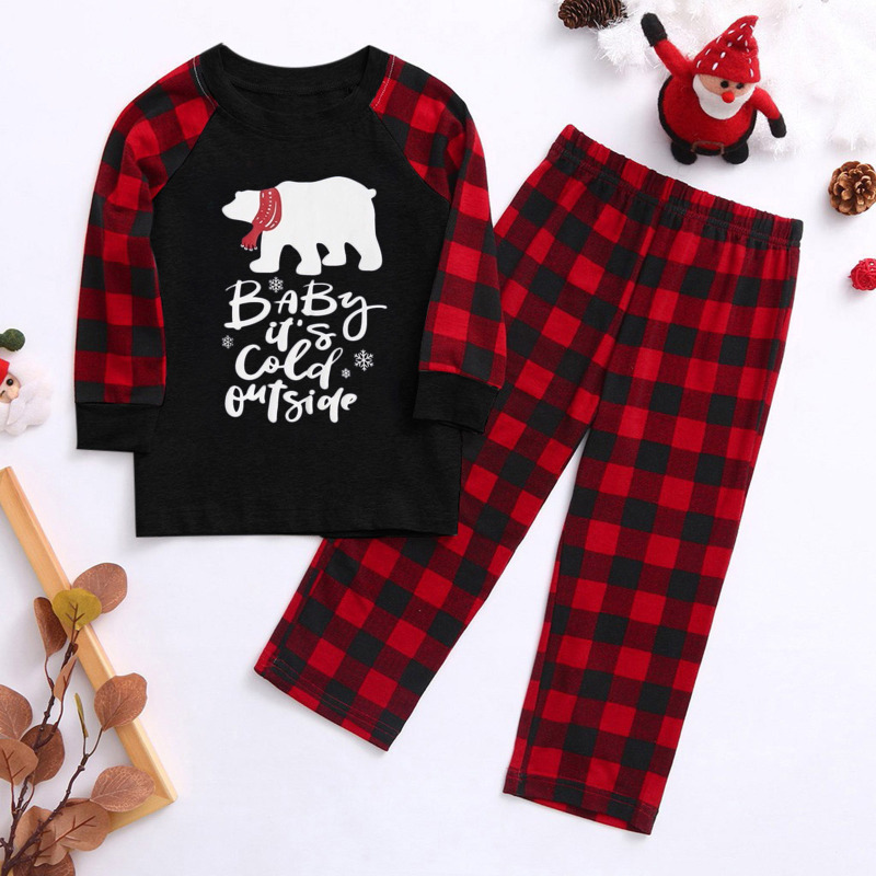 New Christmas Parent-child Set Printed Home Wear