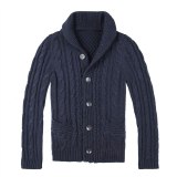 Knitted Long Sleeve Cardigan Men Sweater Streetwear Jacquard Sweater Coat Men Turtleneck Sweater Jacket Winter Sweater Men