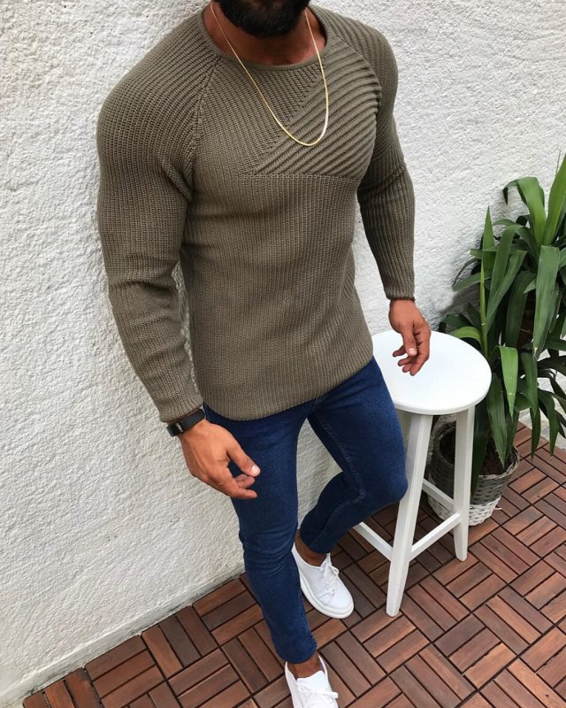 O Neck Solid Men Sweaters Pullovers Loose Knitted Autumn Winter Clothing Casual Pullovers Plus Size Male Sex Clothes