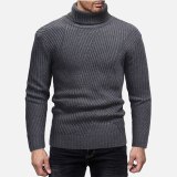 Autumn Winter New Casual Men's Turtleneck Sweater Slim Warm Men Pullover Sweaters Solid White Fashion Male Pullovers
