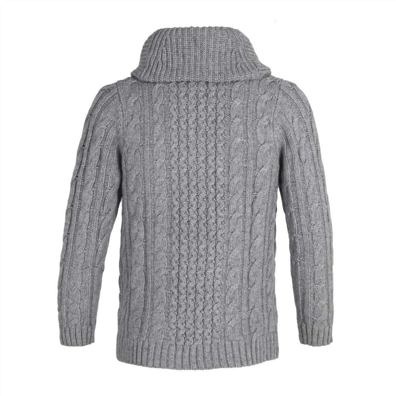 Knitted Long Sleeve Cardigan Men Sweater Streetwear Jacquard Sweater Coat Men Turtleneck Sweater Jacket Winter Sweater Men