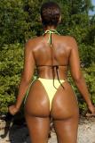 Africa Mini Bikinis Mujer Color Block Swimsuit Female Triangle Fringe Swimwear Women Halter Biquini Two piece Swimming Suit
