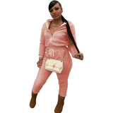 Fleece Wineter Comfort Two Piece Tracksuit Pink Black Beige S-3XL