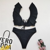 Bathing Suit Women Whole Swimsuit May Female Swimwear Bikini New Ruffle Push Up Sexy Solid Polyester Sierra Surfer Big