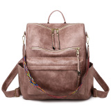 Womens Hot Sale Stylish PU Backpack Black Pink Brown Gray