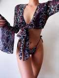 Printed Hot Three Piece Swimsuit S-L
