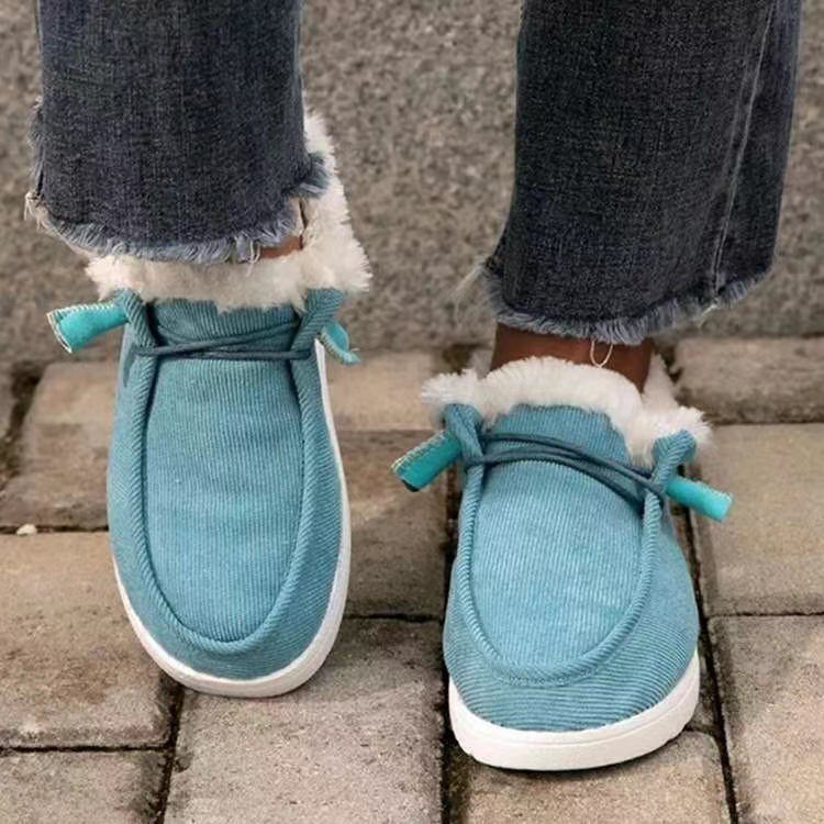 Hot Sale Women Winter Warm Cotton Shoes Black Coffee Gray Apricot Light Blue 35-43