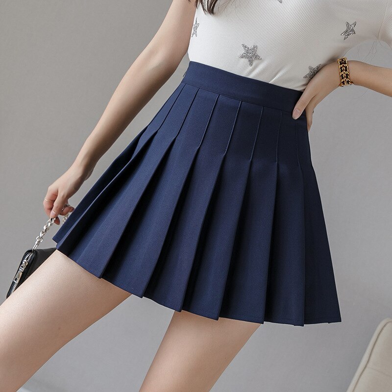 School Skirts Women Spring Autumn High Waist Korean Style Mini Skirt Pleated Short White Black Skirts Women's Kawaii Skirts