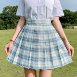 School Gril Uniform Grid Skirt Genuine Female Student Wear College Style Autumn and Winter Clothes Spot Original Suit Short Skirt Two-piece Suit