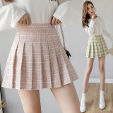 Pleated Skirt Short Skirt Female New Summer Anti-glare College Wind High Cashew Green A-line Skirt