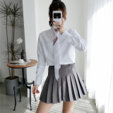 New Pleated Skirt Short Skirt Anti-glare High Waist College Style A-line Skirt