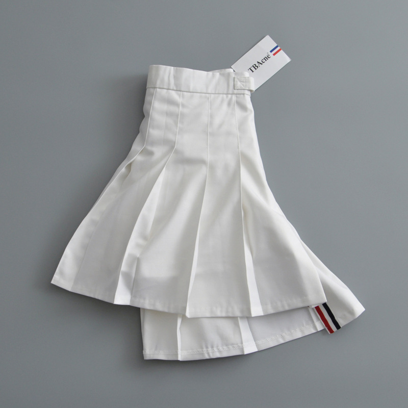 Spring and Summer New College Style Retro High-waist Pleated Skirt A-line Skirt Short Front and Back Long Anti-empty Skirt Pants