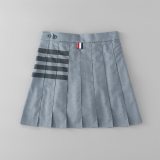 New Summer Skirt Women Harajuku Striped Pleated Skirt Ins Loose High Waist A-line Skirt Cute Mini Skirt Student Skirt