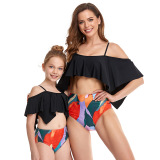 Family Swimwear Women Baby Girl Ruffle Swimsuit Mom and Daughter Matching Clothes Two Piece Swimsuit Bathing Suit