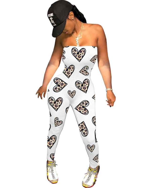 Fashion Sleeveless Solid Color/Pirnting Sexy Women Jumpsuits Black White Gray Red Purple Blue Leopard S-2XL