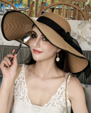 Beach Straw Hat Women Summer Seaside Big Brim Sunscreen Outing Summer Hat Sun Hat