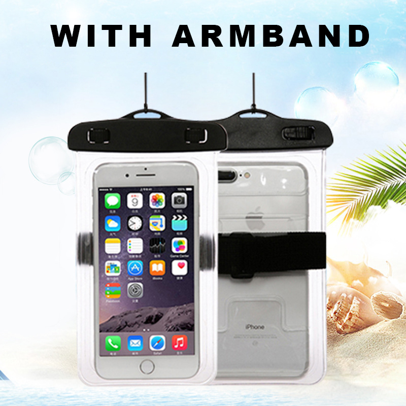 Full View Waterproof Case For Phone IP6P Transparent Dry Bag Swimming Pouch For 6.2 inch Mobile Phone Cases