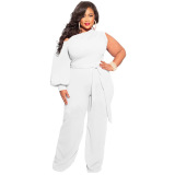 Women Street style Solid Color Strappy Jumpsuit White Red Black L-4XL