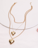 Necklaces Wedding-Jewelry Multilayer Gifts Heart-Pendants Geometric Girlfriend Women Gold