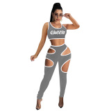 Summer Hollow Out Women Two Piece Sexy Set S-XXL