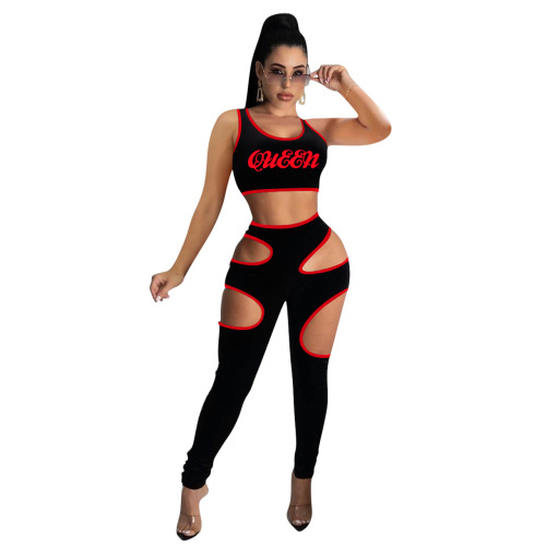 Summer Hollow Out Women Two Piece Sexy Set S-XXL