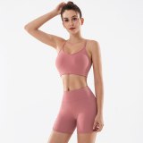 Women New Fashion Sexy Yoga Set 2PCS Female Sleeveless Top Beauty Bra Fitness Shorts Running Gym Sports Clothes For Girls