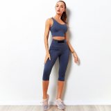 Summer 7-point Leggings Fitness Yoga Sets Women Gym Clothes Push Up High Waist Sport Workout Clothes for Women Sportswear