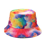 Summer Fisherman Hat Reversible Harajuku Bucket Hats For Women Men Street Hip Hop Cap Rainbow Tie Dye Printed Fishing Hat