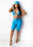 Solid Color Women Halter Sexy Two Piece Pant Set S-XXL