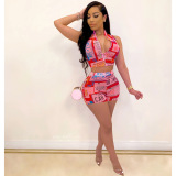 Printed Colorful Women Two Piece Set S-3XL