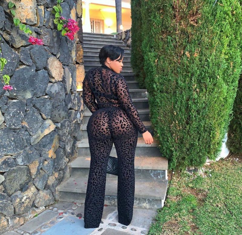 Fashion Women Leopard See Through Sexy Jumpsuit Black S-2XL