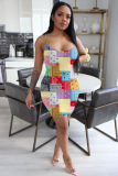 Women Printing Casual One Piece Dress S-XL