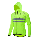 Thin Hooded Caps Reflective Running Jackets Windproof Water Rain Repellent Cycling Windbreaker Coat Bike Sports Jackets